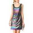 thumbnail image 6 of MODA NOVA Junior's Sparkle Sleeveless Mini Metallic Dress, 6 of 7