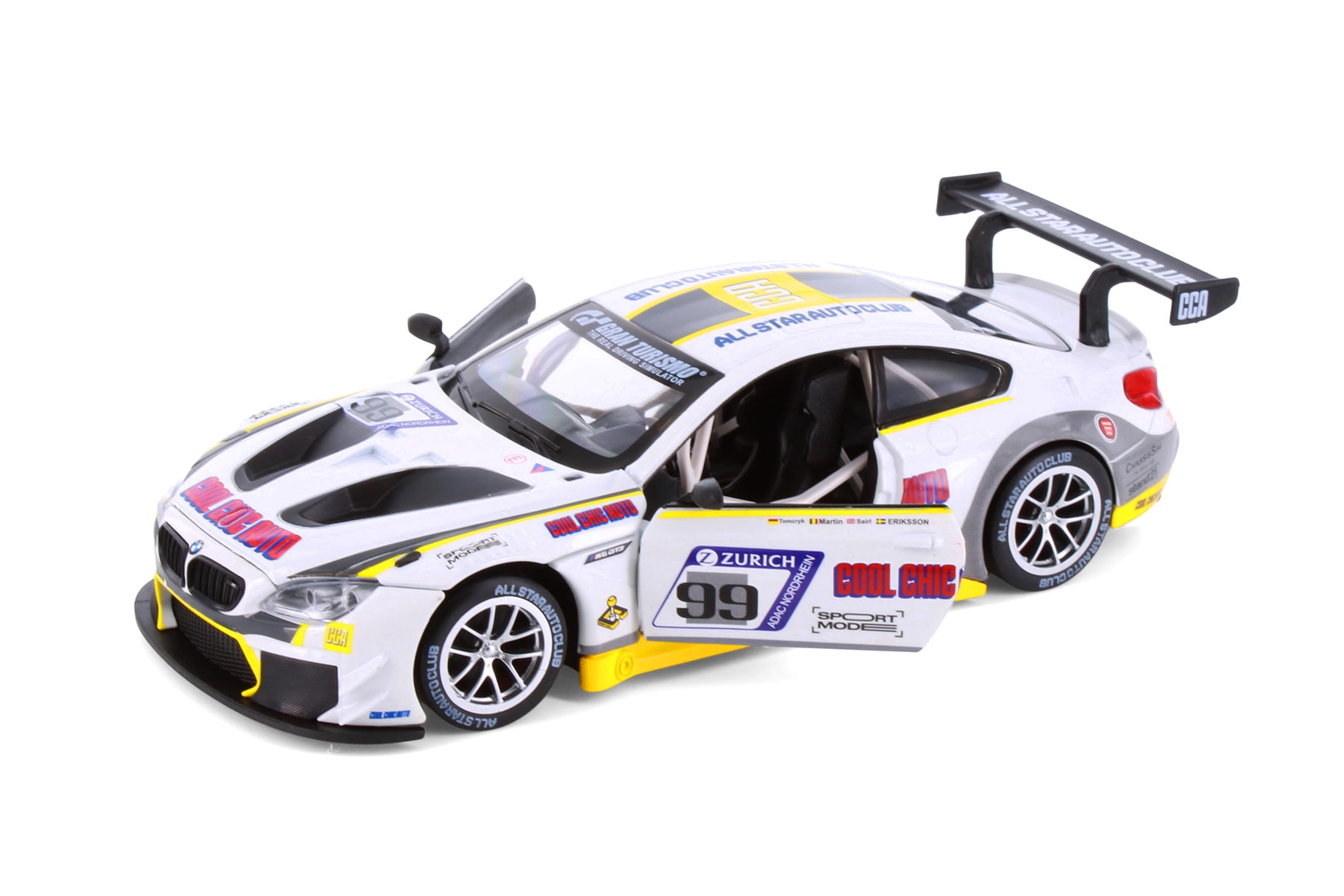 BMW M6 GT3 MCC #99, White - Showcasts 68178D - 1/24 Scale Diecast Model Car