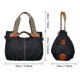 thumbnail image 5 of Bolso de lona para mujer, bolso de hombro, bolso cruzado, bolso, bolsos desgastados, bolsos de hombro (negro), 5 of 5