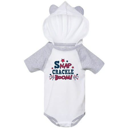 

Inktastic 4th of July Snap Crackle Boom with Red and White Fireworks Gift Baby Boy or Baby Girl Bodysuit