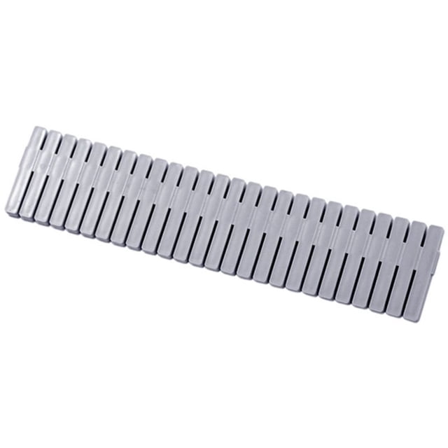 4 piezas de separador de rejilla de plástico para cajones DIY Organizador de almacenamiento de partición Ropa interior Calcetines Maquillaje Tablilla Gris