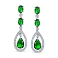 thumbnail image 2 of Bling Jewelry Womens Fashion Art Deco Wedding Gemstone Dangle Chandelier Earrings Silver Plated, 2 of 5