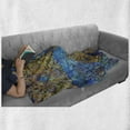 thumbnail image 6 of Ethnic Soft Flannel Fleece Blanket, Traditional Persian Motif Oriental Moroccan Effects Exotic Style Boho Design, Cozy Plush for Indoor and Outdoor Use, 50" x 60", Pale Coffee Blue, by Ambesonne, 6 of 6