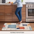 thumbnail image 5 of Orange Blue Geometric Door Mat&nbsp;Indoor Outdoor Entrance, Non Slip Small Rug for Kitchen Bathroom Entryway Rug, Vintage Contemporary Abstract Washable Doormat Floor Mat 16x24 Inch, 5 of 8