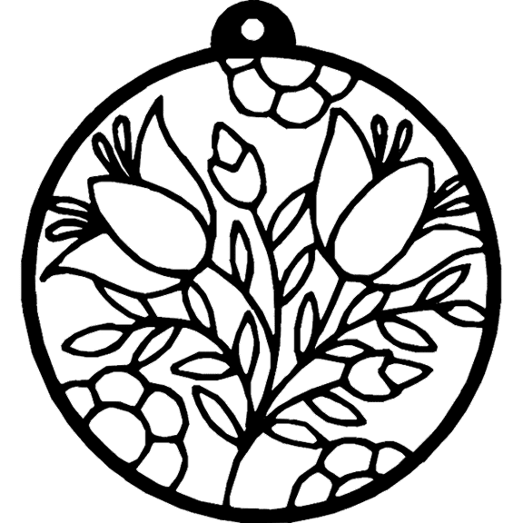 Round Flower Bouquet - Metal Wall Art