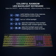 thumbnail image 2 of Computer Keyboard Wired,7-Color Rainbow LED Backlit, Quiet Light Up Keyboard with Multimedia Keys,Low Profile Chiclet Keys,Large Number Pad,Spill-Resistant, Anti-Wear Letters for Windows Mac PC Lapto, 2 of 8