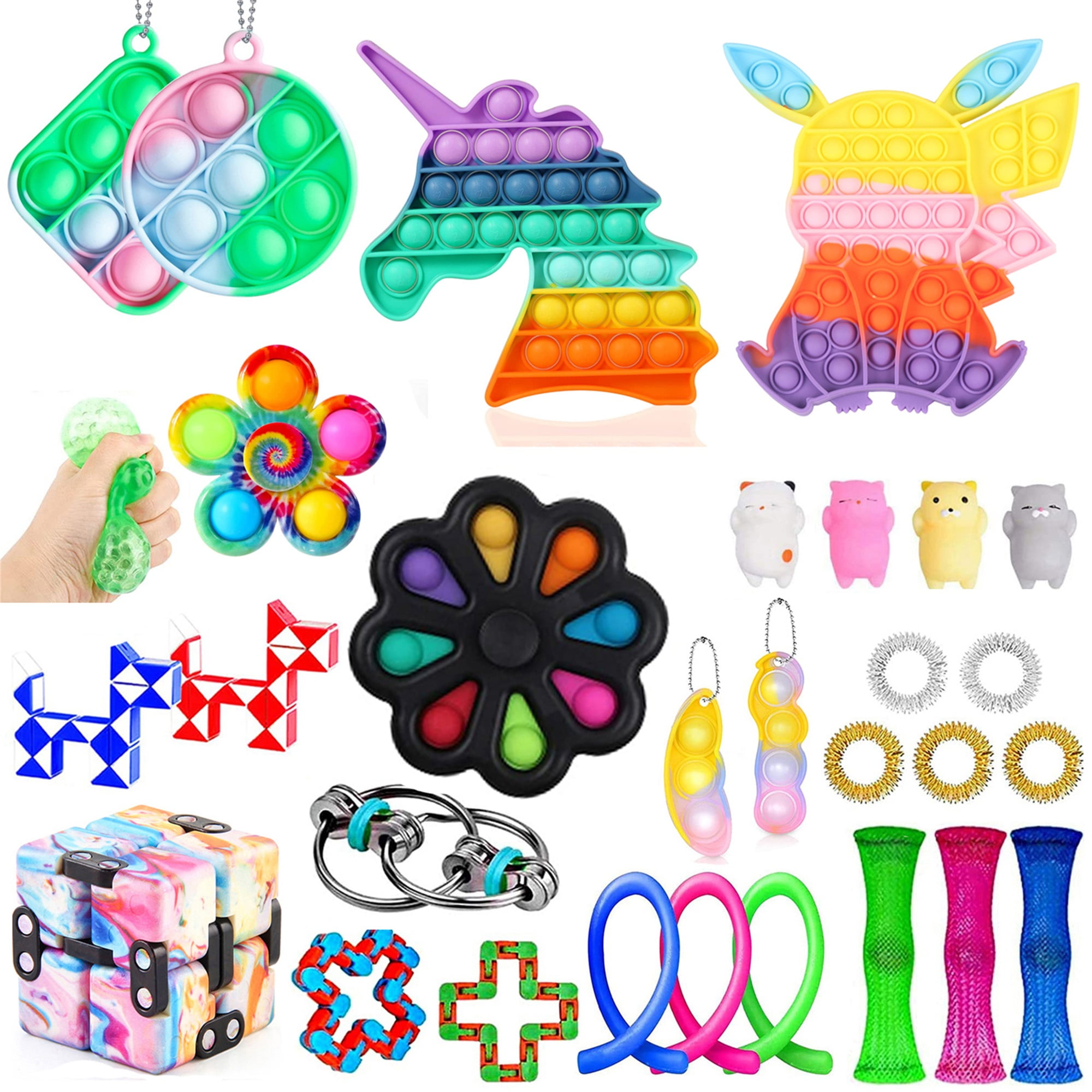 meeilii Jouets Anti-Stress Multicolore popite Fidget Toys Bubble