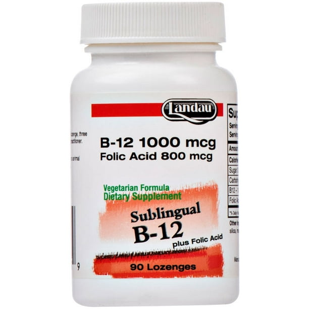 Wierook Opnemen Excentriek Landau Kosher B12 Sublingual 1000 Mcg. plus Folic Acid Cherry Flavor - 90 Lozenges - Walmart.com Wierook Opnemen Excentriek Landau Kosher B12 Sublingual 1000 Mcg. plus Folic Acid Cherry Flavor - 90 Lozenges - Walmart.com