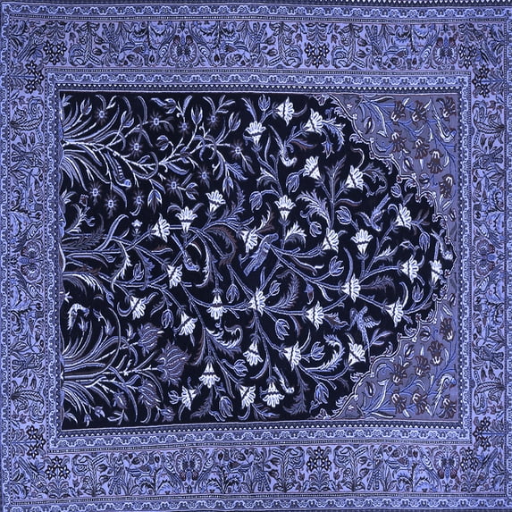 Ahgly Company Indoor Square Animal Blue Traditional Area Rugs, 4' Square