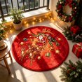 thumbnail image 3 of Santa Claus Christmas Carpet, Holiday Accent Rug, Soft Decorative Floor Mat, Seasonal Table And Sofa Area Carpet For Living Room Bedroom Entryway Festive Home Decor, 3 of 6