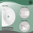 thumbnail image 5 of Small Wall Mounted Bathroom Sink 17" White Ceramic Oval Basin Porcelain Coated Floating Vessel Sink w/Overflow and Single Faucet Hole Renovators Supply, 5 of 13