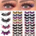 thumbnail image 1 of Noyal 5 Pairs Colored Faux 3D Mink Eyelashes Set Colorful Eyelashes Long Fluffy Lashes Mix Color, 1 of 21