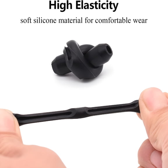 HBMYN Eyeglass Ear Grips Glasses Ear Cushion Soft Silicone Eyeglasses Temple Tips Sleeve Retainer, Anti-Slip Comfort Glasses Retainers for Sunglasses Reading Glasses Eyewear, 8 Pairs (Black)