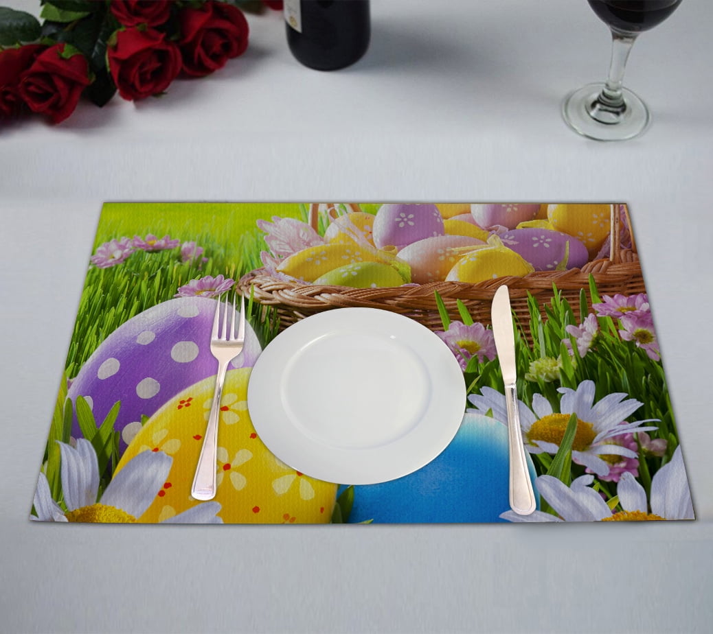 GCKG Happy Easter Table Placemat 12x18 Inch Set of 2