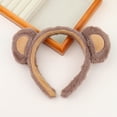 thumbnail image 6 of FENOHREFE Lovely Plush Bear Ear Headband for Women Face Washing Birthday Party Gathering Headpiece School Event Accessory 2PCS, 6 of 7