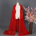 thumbnail image 6 of Byfri Sheer Chiffon Long Flowing Hoodless Outerwear for Weddings & Themed Events 150cm Red, 6 of 7