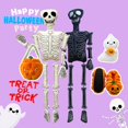 thumbnail image 2 of MyRytanda - Zapatillas de peluche de Halloween con forma de fantasma kawaii, bolsos de hombro con forma de calabaza, muñecos esponjosos con forma de calavera de terror, 2 of 5