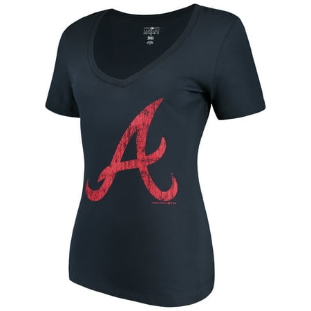 Women's New Era Navy Atlanta Braves V-Neck