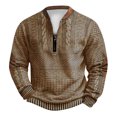 thumbnail image 2 of Men's Retro Casual Ethnic Print Zipper Sweatshirt, Gradient Long Sleeve Pullover for Street Style,Light Brown,XL, 2 of 5