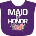 thumbnail image 3 of Inktastic Maid of Honor with Flower Illustration Girls Baby Bib, 3 of 4