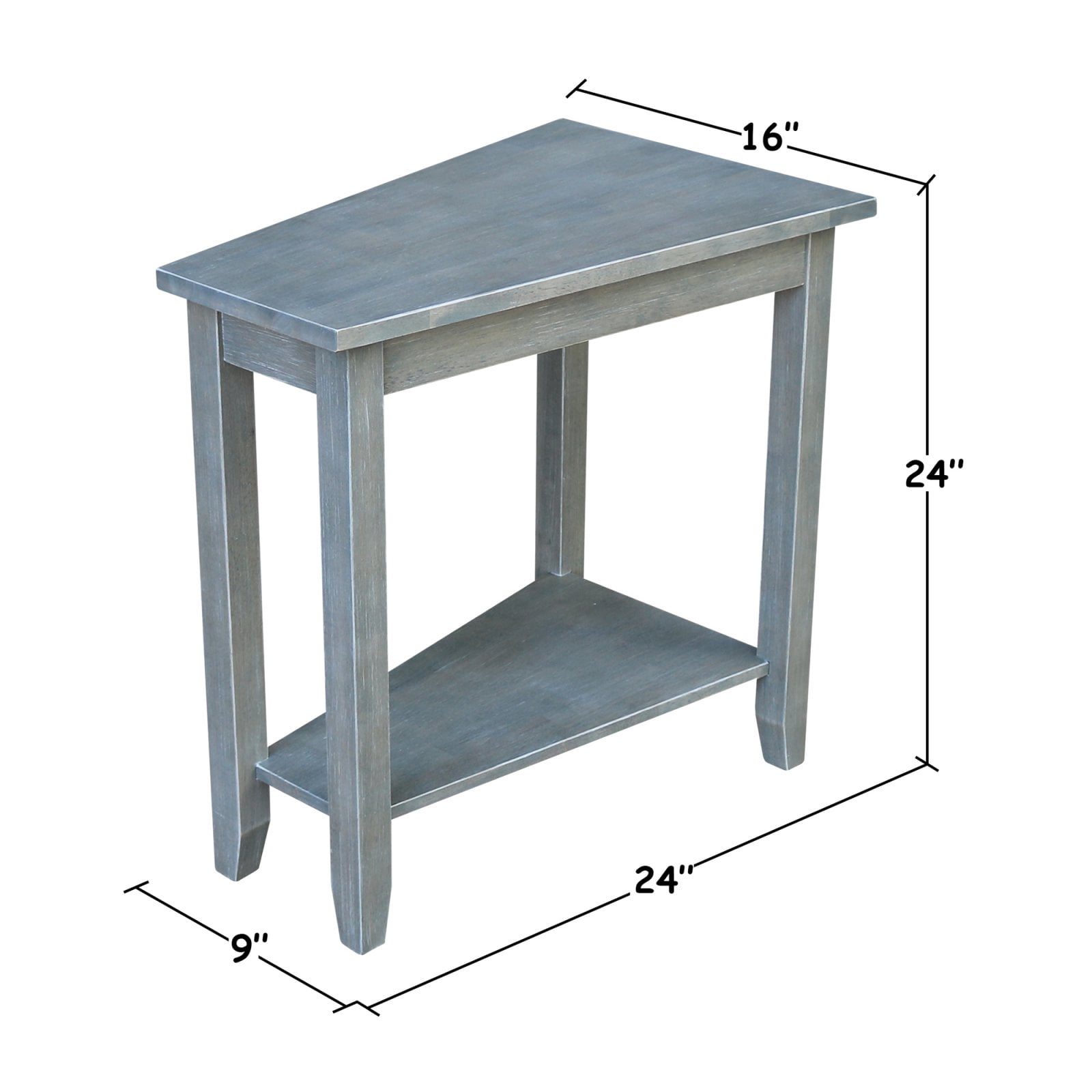 IC International Concepts Keystone Beistelltisch, Schwarz – Massivholz, 40,6x61x61 Cm