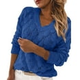 thumbnail image 2 of Aloohaidyvio Sweaters for Women,Women V-Neck Feather Shape Long Sleeve Tops Fashion Blouse Sexy Sweater, 2 of 3