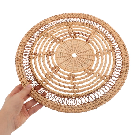 Handwoven Round Rattan Wall Decor - Woven Wall Hanging Ornament for Bedroom, Bathroom, Nursery, and Home Decoration