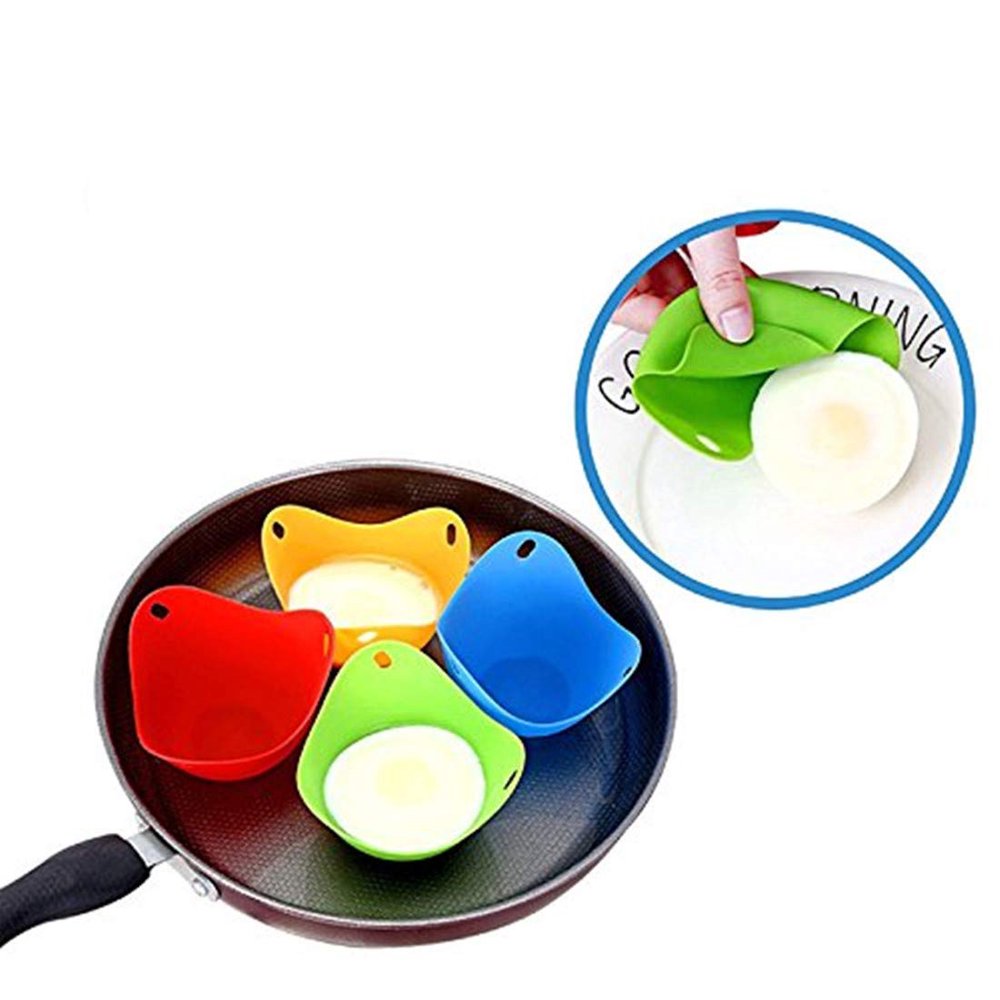 Silicone Egg Poacher Cups Set Of 4 Cooking Perfect Poached Eggs