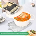 thumbnail image 3 of Yayeee Pot Holders Kitchen Heat Resistant with Pocket 7"x9.8" Cotton Oven Cooking Hot Pads, Beige Halloween Cat, 3 of 7