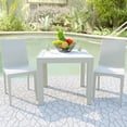 thumbnail image 3 of LeisureMod Mace Modern Outdoor Bistro Dining Table with Woven Weave Design, UV-Resistant Polypropylene Patio Table with Umbrella Hole for Patio, Balcony & Garden, White, 3 of 7