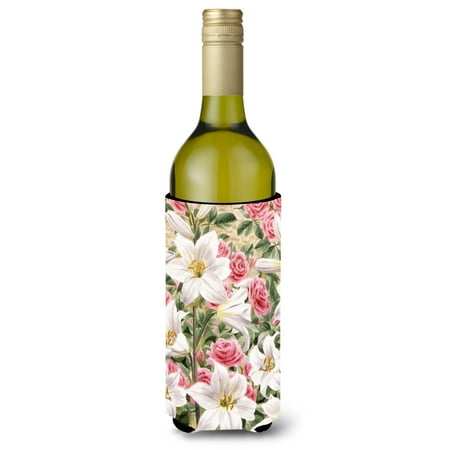 

Carolines Treasures ASAD115LITERK Lilies and Roses by Sarah Adams Wine Bottle Beverage Insulator Hugger Wine Bottle