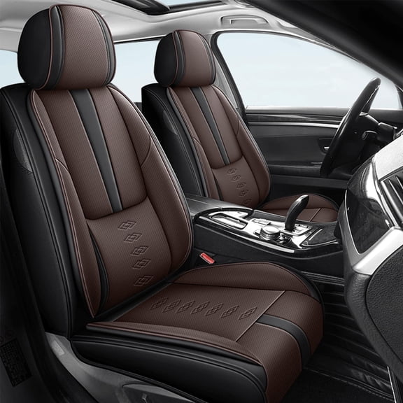 Car Seat Covers for Toyota Camry 2001-2026,Waterproof Leather Seat Covers 2-Seats Standard,Car Interior Accessories with Airbag,Car Seat Protectors for Camry(Black Coffee)