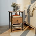 thumbnail image 4 of Gymax Nightstand Bedside Sofa End Table w/ Charging Station Open Shelves & Drawer, 4 of 10