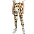 thumbnail image 2 of COEQINE Glasses Cat Dog Girls's Sport Legging Casual Buttery Soft Athletic Pants Stretchy High Waist Pants for 6-7 Years Kids Girls, 2 of 7