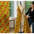 thumbnail image 5 of Soimoi Yellow Cotton Voile Fabric Text,Eiffel Tower & Lips Women Fabric Prints By Yard 56 Inch Wide, 5 of 7