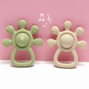HippoBaby Silicone Gentle Rattle Easy Grip Soft Rudder Teether (Rudder - Beige)