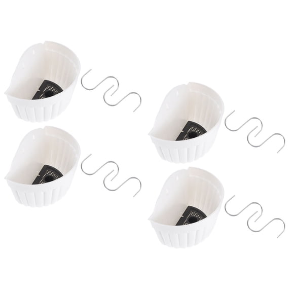 LOLIPPYY 4Sets White Resin Hanging Wall Planter for Indoor Succulents with Draining Holes
