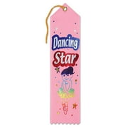 Pack of 6 Pink "Dancing Star Award" School Award Ribbon Bookmarks 8"