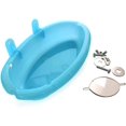 thumbnail image 4 of Baño para pájaros Baño para pájaros Ducha Limpieza Tina Tazón Lavabo con espejo colgante para pájaros Mascotas Pájaros pequeños Juguete Accesorios para loros Periquito Cacatúa Bandeja de alimentación de agua (Azul) ER, 4 of 5