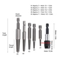 thumbnail image 2 of 6 Pieces Screw Extractor Set, Headless Screw Remover Broken Bolt Extractor Damaged Stud Removal Tool Set with 1/4 Quick Change Mandrel for Machinery Repair Work, 2 of 9