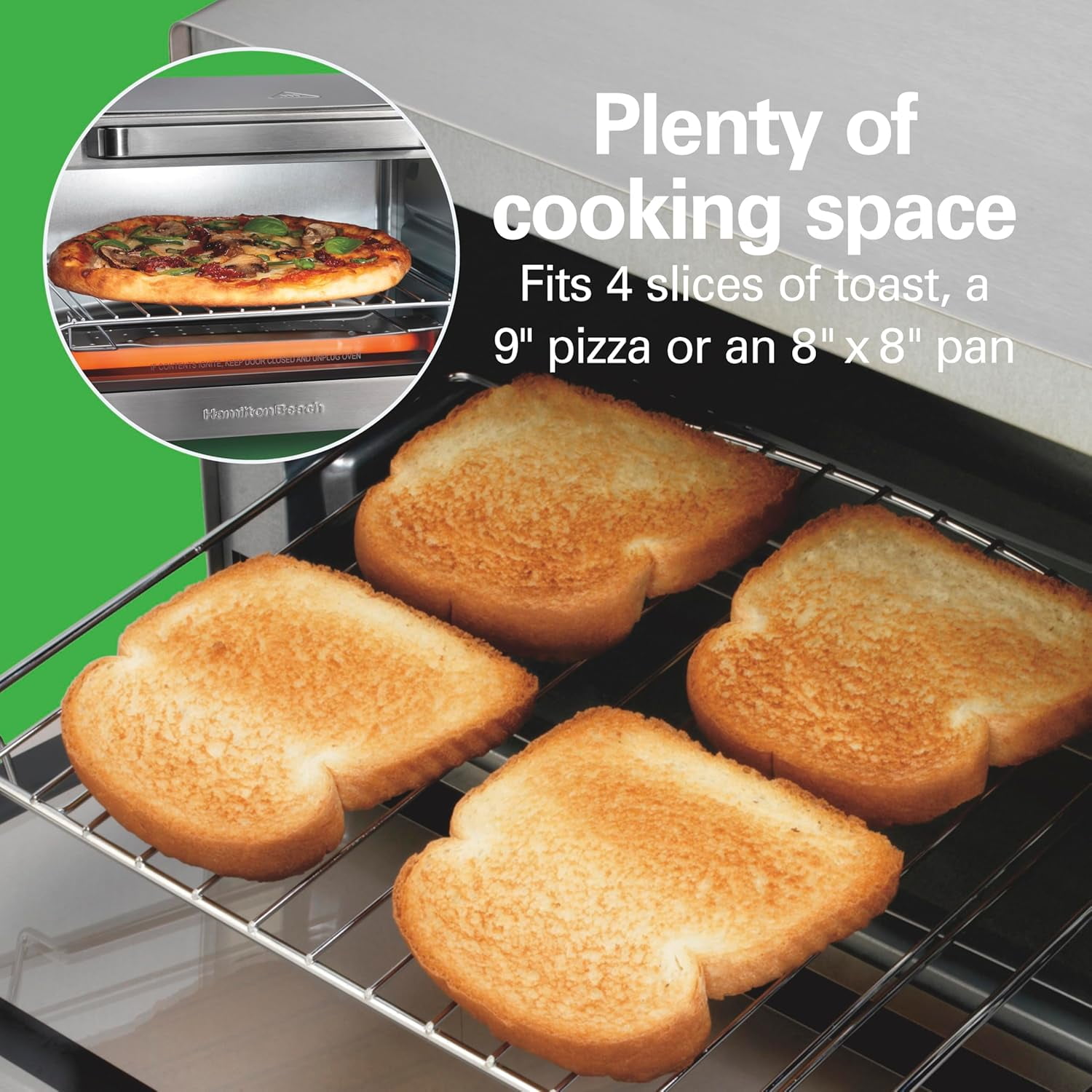 Sure-Crisp Air Fryer Toaster Oven Combo, Fits 9 Pizza, 4 Slice Capacity