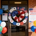 thumbnail image 5 of Independence Day Heart Decorative Wreath Hanging Red White Blue Shaped Ornament with Tassels, 5 of 8