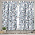thumbnail image 2 of Ambesonne Narwhal Valance & Curtain, Cartoon Whales, 55"x24", Multicolor, 2 of 6