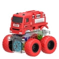 thumbnail image 2 of Light Up Gear Fire Truck Toy - With Transparent Gear Mechanism, Flashing Lights, Big Red Tires For Kids, Boys, Girls For Playtime, Imaginative Play, Firefighter Themed Fun, 2 of 7