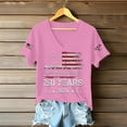 thumbnail image 4 of Iaqnaocc 4th Of July Tops for Women Trendy Short Sleeve Casual V-Neck Independence Day 250&nbsp;anniversary usa flag Tees Retro Summer Freedom Tee Tops Pink XL, 4 of 4