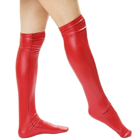 Yuhangmm Sexy Leather Socks Leather Over The Knee Socks Sexy Elastic Long Leather Socks Valentines Day Lingerie for Women Bodysuit