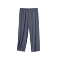 thumbnail image 3 of Liuinsasek Women's Plus Size Pajama Pants Casual Solid Color Stretchy Cropped Pants Lightweight Simple Comforty Lounge Pants for Summer, 3 of 5