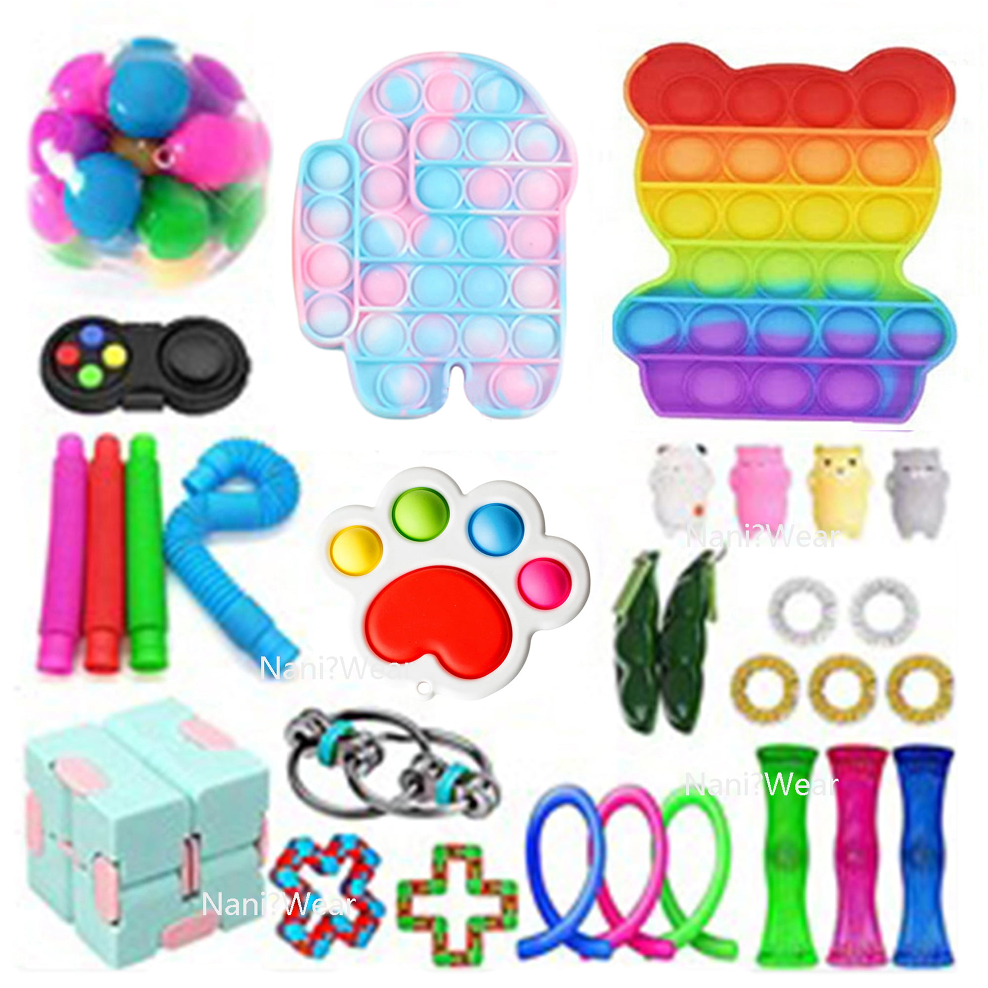 Popet Fidget Fidget Finger Toys Bubble Game ADHD 5Pcs Autism Stress Relief Gifts 
