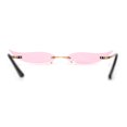 thumbnail image 2 of Mico Cut Out Narrow Blade Cat Eye Rimless Color Sunglasses Gold Pink, 2 of 4