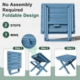 thumbnail image 4 of SERWALL Small Folding Side Table set 2, HDPE All Weather Adirondack End Table, No Assembly Required, Navy, 4 of 8